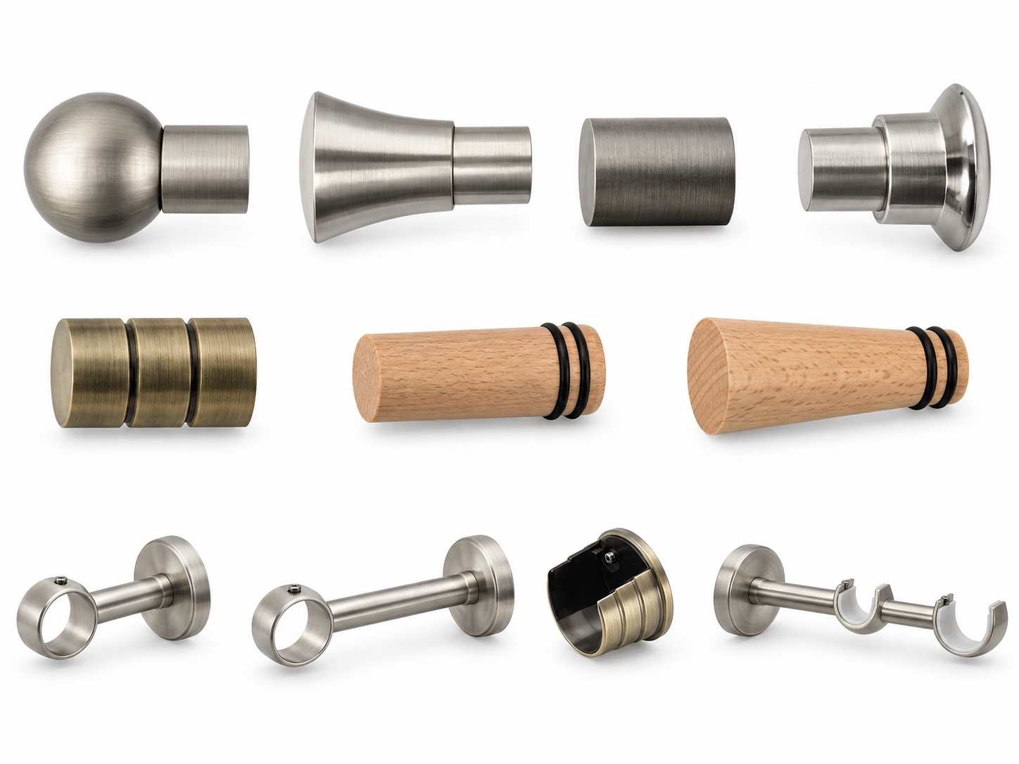 Supports et embouts pour tringle ronde Ø28
