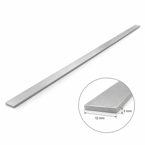Tringle plate Boulet 12 × 2 mm en aluminium satiné